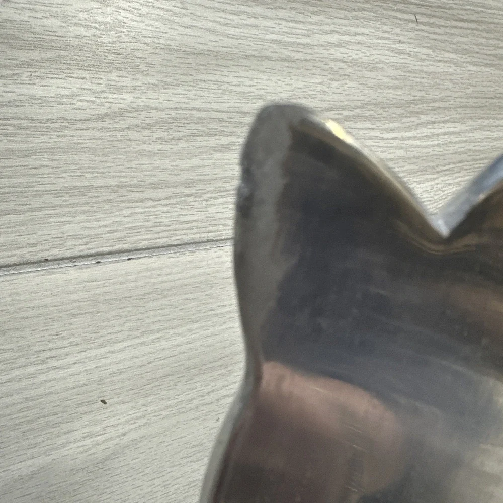 Free-Standing Metal Cat Photo Frame Curved Metal Kitten Dangling Fish 12.5x11.5